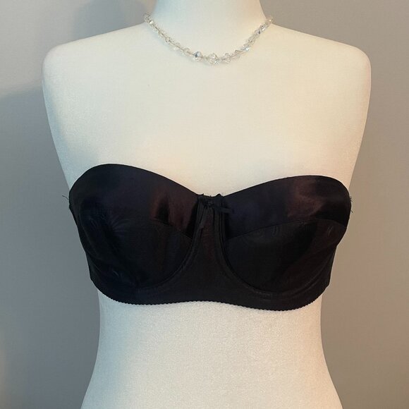 Unknown Brand Black Lightly Padded with Underwire Strapless Bra Size 36C - Picture 1 of 5